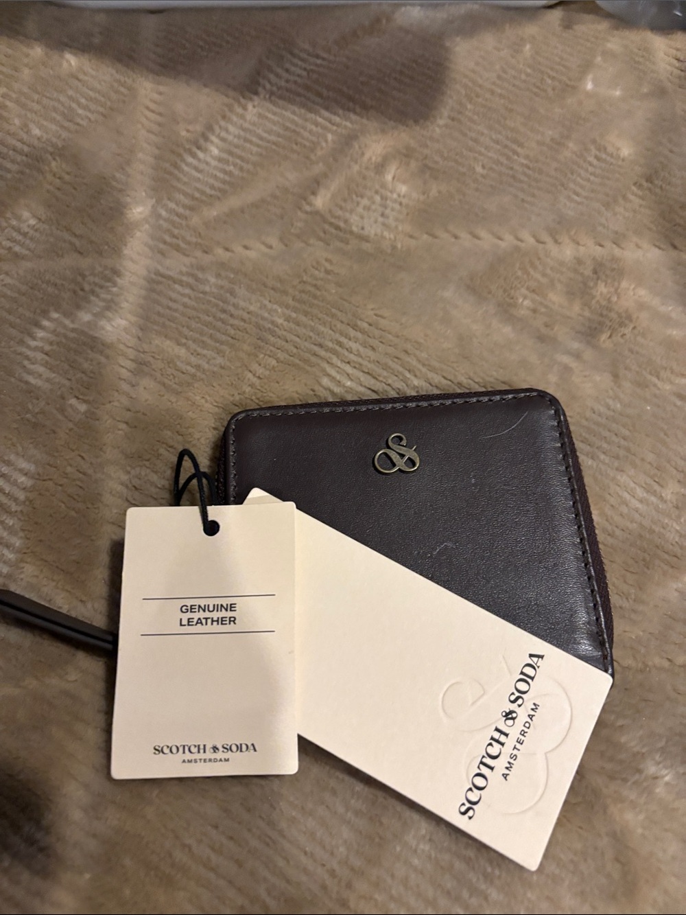 Scotch & Soda Dark Brown Leather Card & Key Holder
